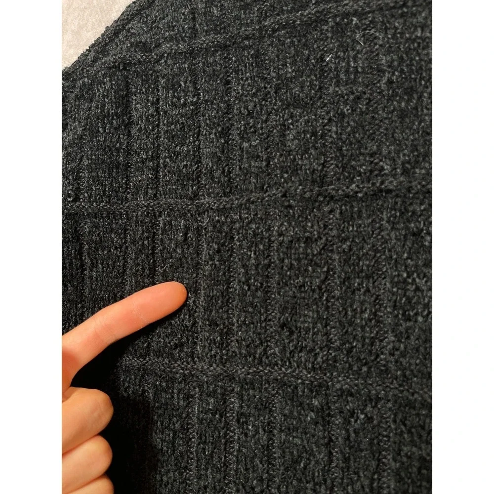 Bachrach Sweater Mens XL Black Wool Acrylic Knit Crew Neck Casual Bulgaria Made